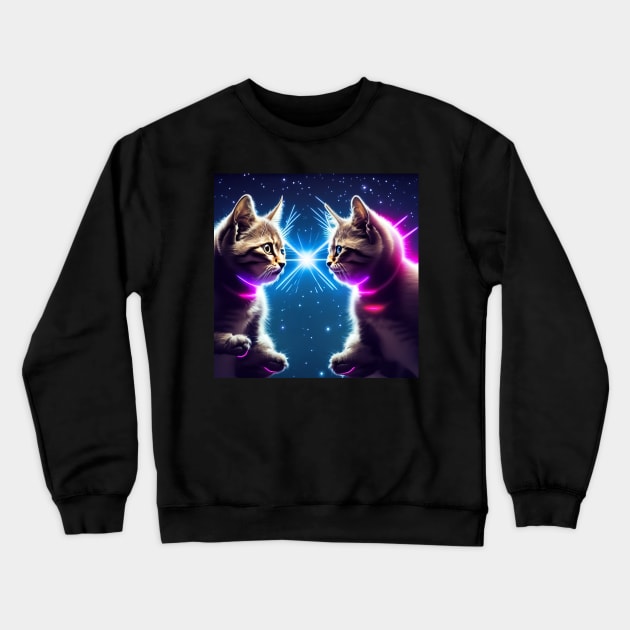 Space Cats 14 Crewneck Sweatshirt by ABSTRACT-IVISM